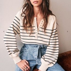 Sézane Leontine jumper ecru/navy stripe